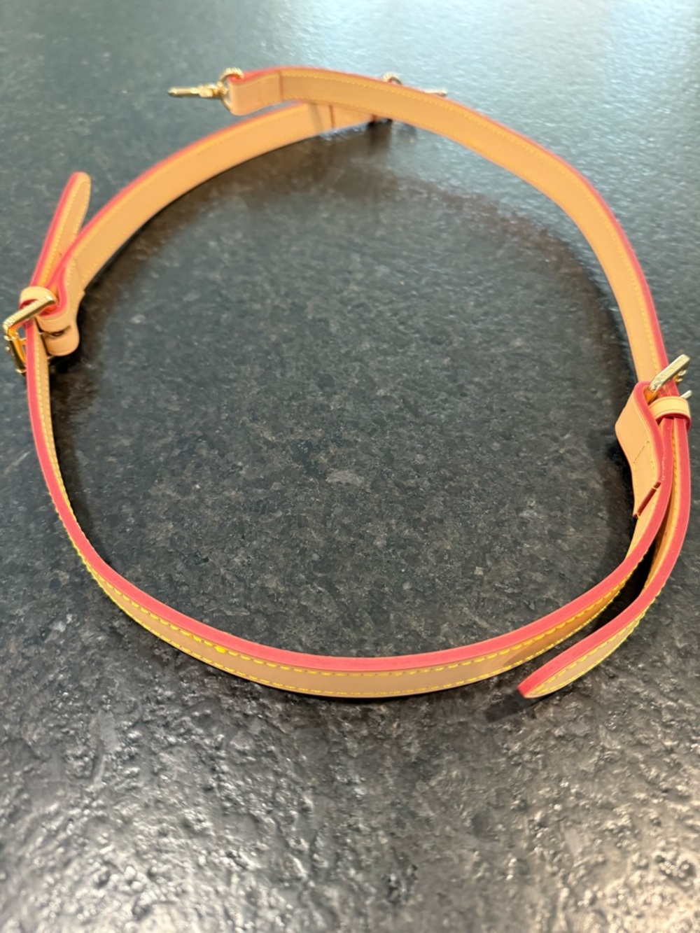 Louis Vuitton Adjustable Pink and Tan Shoulder Strap - Women's Accessory
